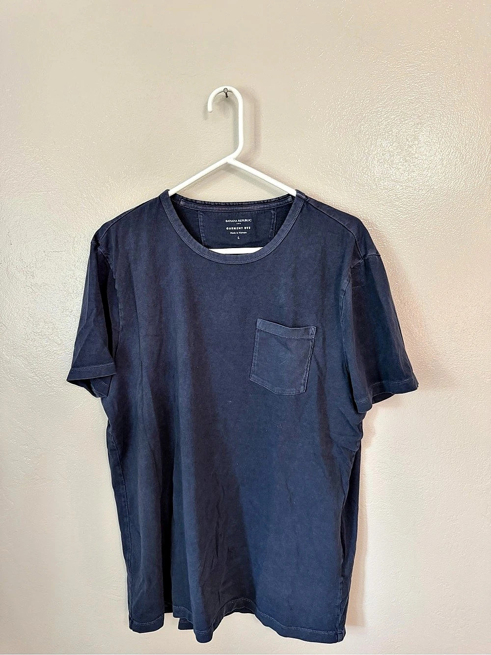 Banana Republic Garment Dye Pocket T-Shirt Men's Blue Large